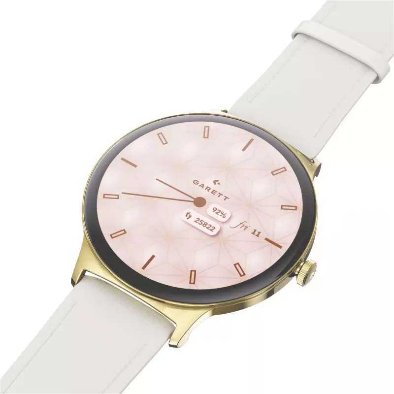 Išmanusis laikrodis Garett Verona 2 Gold Steel su Bluetooth ir širdies ritmo matuokliu
