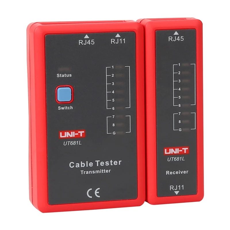 Tinklo kabelių testeris UNI-T UT681L RJ45 ir RJ11 jungtims, tęstinumo ir laidų tikrinimui