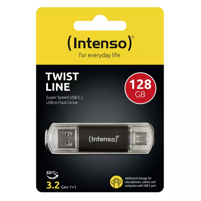 Intenso 3539491 128GB USB 3.2 atmintukas su dviem jungtimis (USB-A / USB-C)