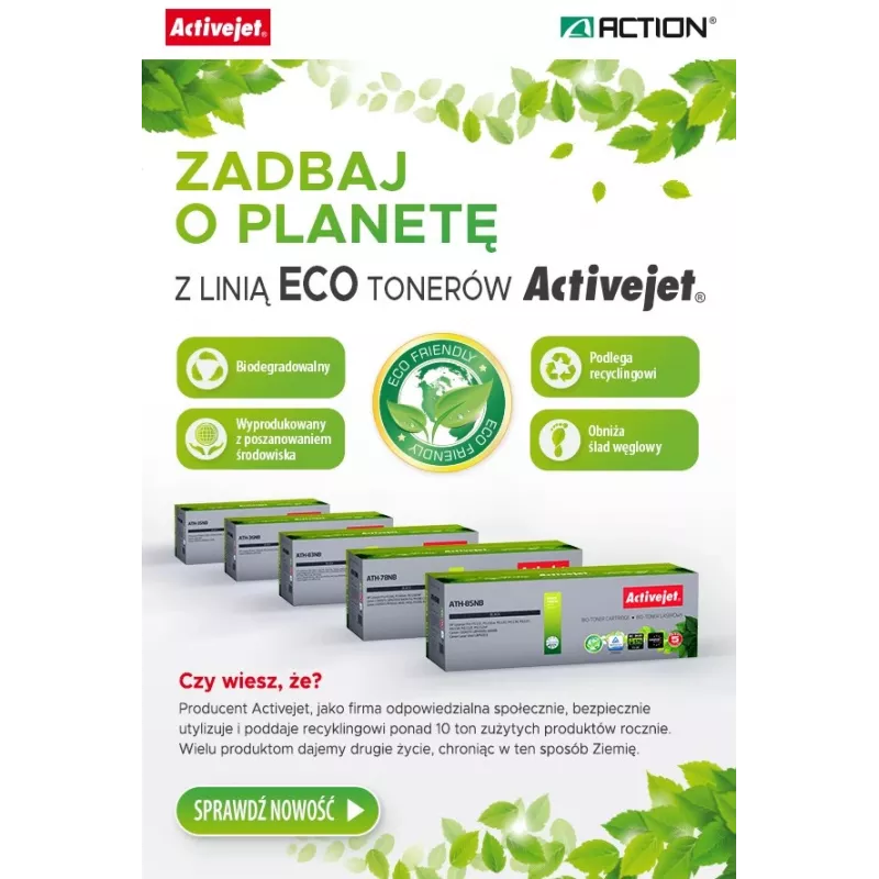 BIO Activejet ATH-78NB toner, HP 78A CE278A / Canon CRG-728, Supreme, 2500 puslapių, juoda, ECO