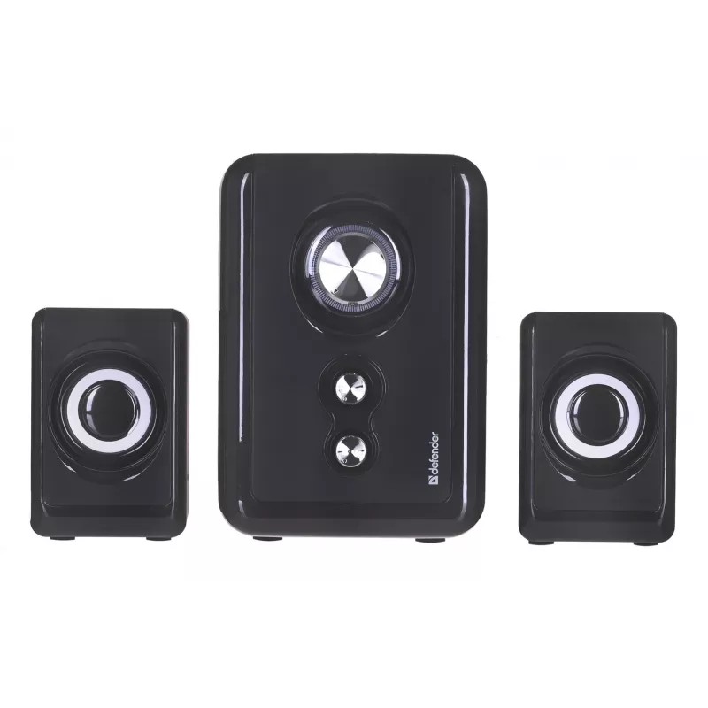 DEFENDER V11 11 W laidiniai 2.1 staliniai garsiakalbiai, USB 5 V, juodi