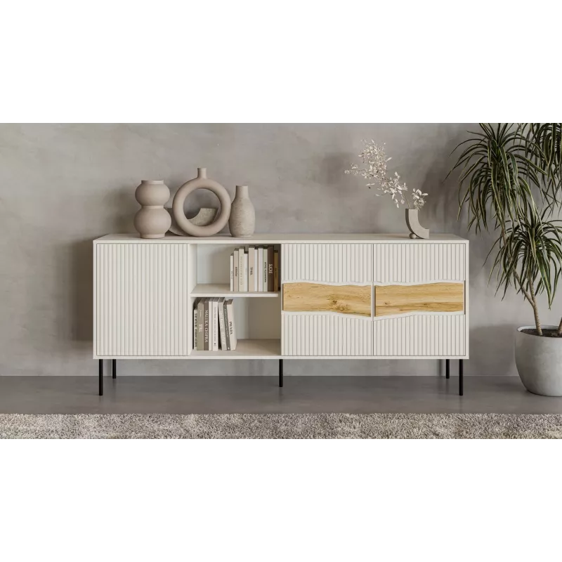 Cama INSERTO 3D1W komoda 190x40x80 kašmyro + LED