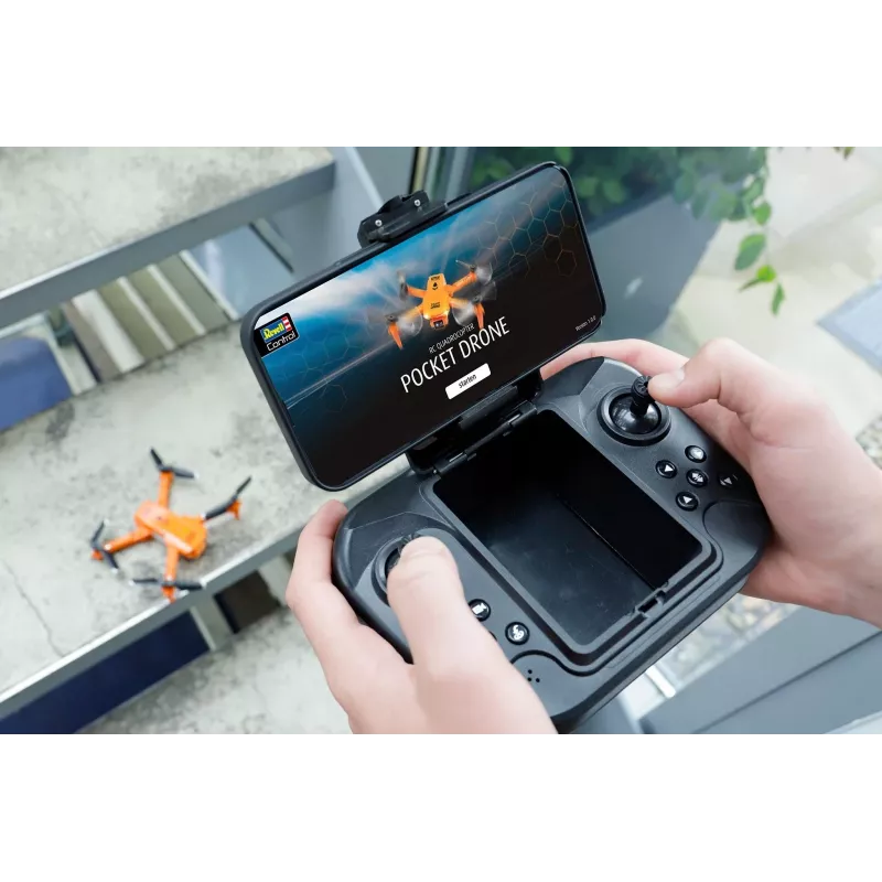 RC kvadrokopteris REVELL Pocket Drone 23810 – 2,4 GHz, 4 kanalų nuotolinio valdymo pultas