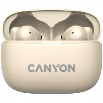 Canyon CNS-TWS10BG Ausinės ir ausinių rinkinys Tikras belaidis stereofoninis (TWS) Įstatomos ausinės pokalbiams/muzikai/sportui/kasdieniam naudojimui USB Type-C Bluetooth Smėlio spalvos (CNS-TWS10BG)