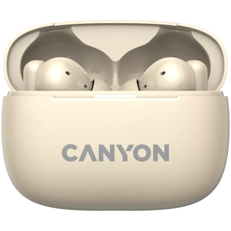 Canyon CNS-TWS10BG Ausinės ir ausinių rinkinys Tikras belaidis stereofoninis (TWS) Įstatomos ausinės pokalbiams/muzikai/sportui/kasdieniam naudojimui USB Type-C Bluetooth Smėlio spalvos (CNS-TWS10BG)