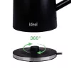 IDEAL virdulys 1,7 l, plieninis korpusas, 1500 W, juodas