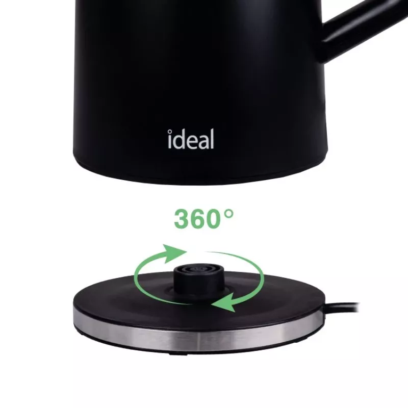 IDEAL virdulys 1,7 l, plieninis korpusas, 1500 W, juodas