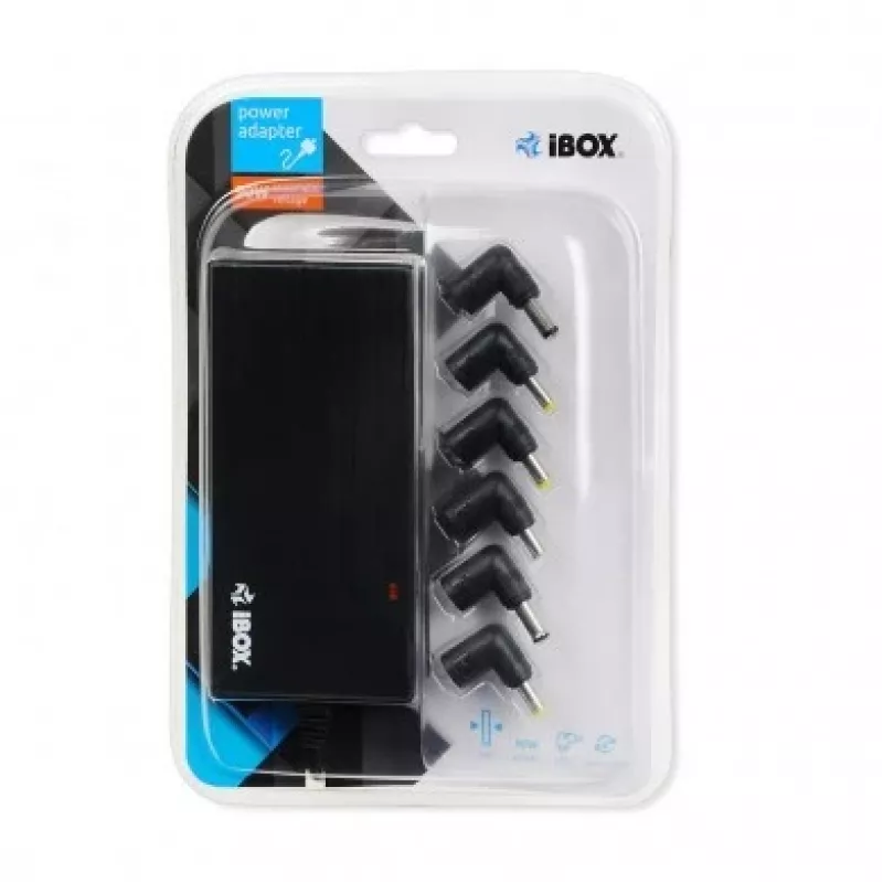 Maitinimo adapteris / keitiklis IBOX IUZ90WA 90 W, įėjimas 100–240 V, išėjimas 4,5 A, reguliuojama įtampa, vidaus, juodas