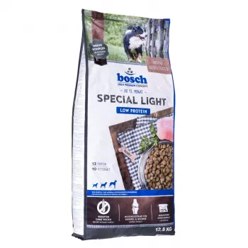 Sausas šunų maistas Bosch Light 12.5 kg – vištiena, junior, 13% baltymų, 10% riebalų, 12,5 kg maišas