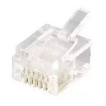 Equip telefono kištukas, 6P6C, RJ-12 (6P6C), permatomas, 0.6 g, 9,65 mm, 12,3 mm, 7,2 mm