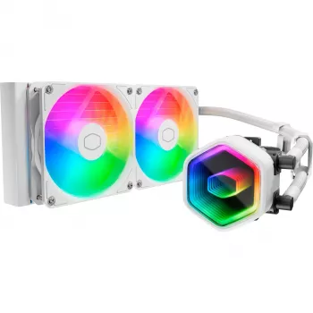 Skystis aušintuvas CPU Cooler Master MasterLiquid 240 Core II White — 240 mm, 2x 120 mm ventiliatoriai (650–1750 RPM), įvorinis guolis