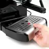 Espreso aparatas Black & Decker BXCO1200E — 1200 W, 15 bar, 1,2 L vandens bakas, 2 puodeliai, įmontuotas pieno putotuvas, stalviršinis, sidabrinis