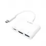 LogiLink 0.14m 2xUSB-C HDMI USB A Baltas adapteris