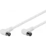 Wentronic Goobay Antenos kampinis jungiamasis laidas, 100% ekranuotas, baltas, 1,5 m – Koax kištukas 90° Koax lizdas 90° (67353)