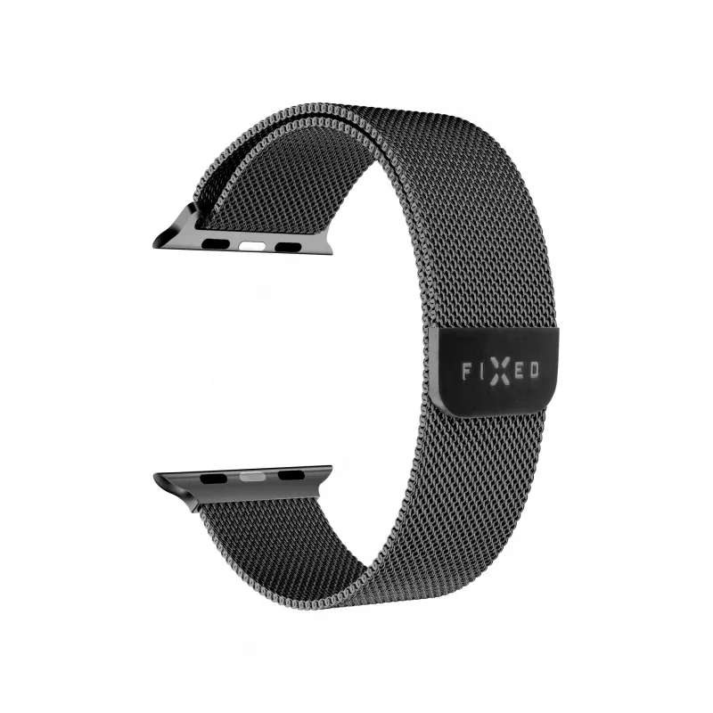 FIXED metalinis tinklinis dirželis Apple Watch 42/44/45/46/49 mm (juodas)