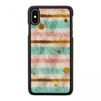 Apsauginis dėklas išmaniajam telefonui iKins iPhone XS Max Pop Mint Black, kietas korpusas su pakeltais kraštais