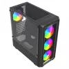 PC korpusas SAVIO Noctis Glass RGB – juodas, ATX/Micro-ATX, 210×410×450 mm, 3×120 mm priekiniai ventiliatoriai