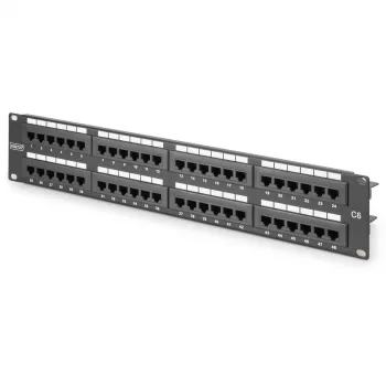 DIGITUS skydinė jungtis - RJ-45 x 48 - pilka, RAL 7035 - 2U - 48 prievadai (DN-91648U)