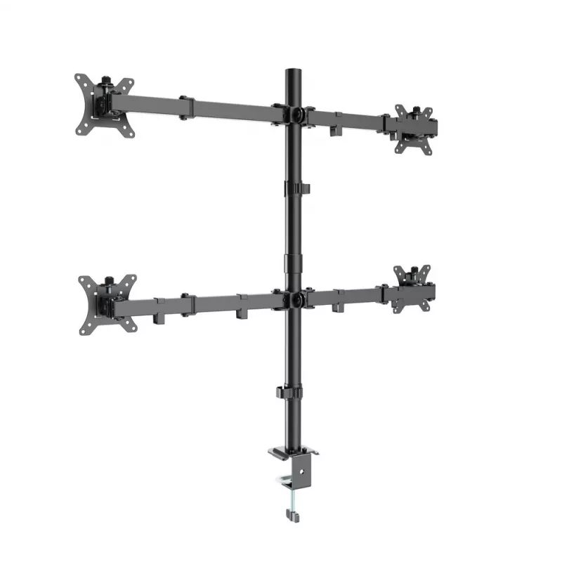 Monitorų laikiklis Gembird MA-D4-01, stalo spaustuvas iki 4 ekranų, 32 colių (81,3 cm), 40 kg, VESA 75x75–100x100, juodas