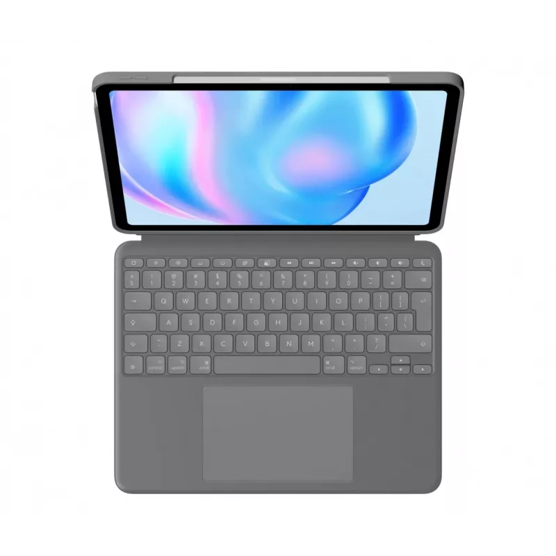 Logitech Combo Touch klaviatūros dėklas QWERTY US International pilka su valdymo kilimėliu