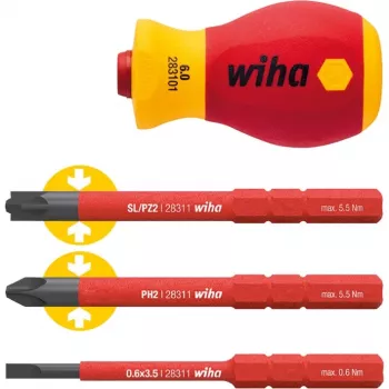 Wiha SB28310101 VDE trumpas atsuktuvo rankena, rankenos skersmuo 34 mm, izoliuota