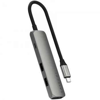 Satechi ST-P4SM USB-C 4-in-1 plonas multiport adapteris, pilka
