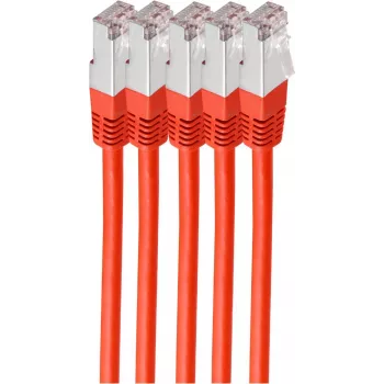 Tinklo kabelis ShiverPeaks BS75711-HR-SET5 Raudonas 1m Cat6 S/FTP