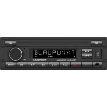Automagnetola BLAUPUNKT Nürnberg 200 DAB+ Bluetooth — vienas DIN, mažas montavimo gylis