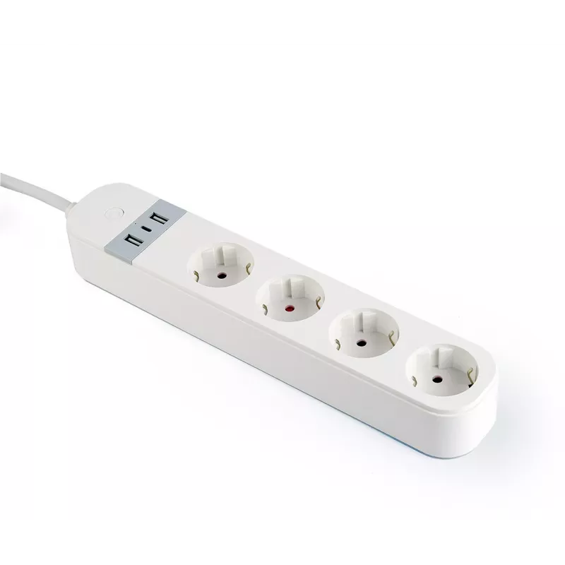 Išmanusis elektros lizdų blokas Gembird TSL-PS-S4U-01-W 4 AC lizdai 3880 W Baltas