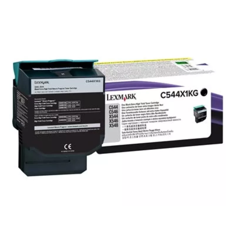 Lexmark C544X1KG tonerio kasetė, juoda, itin didelė išeiga (6 000 psl.)