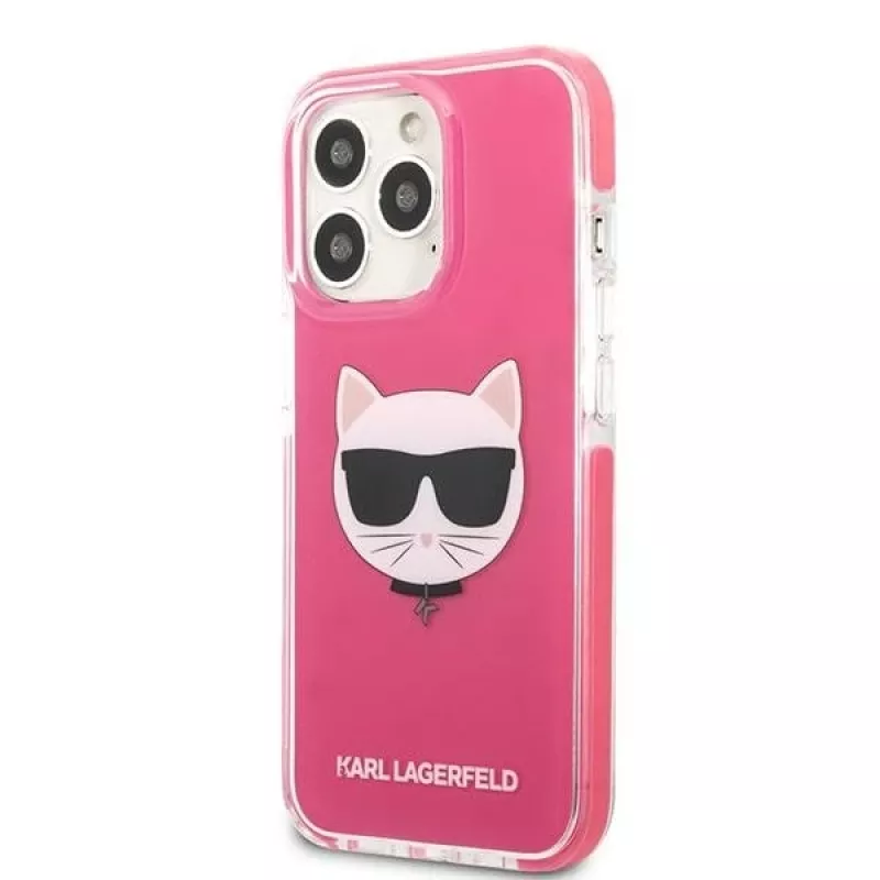 Karl Lagerfeld KLHCP13XTPECPI kietas dėklas iPhone 13 Pro Max 6,7 inch Fuchsia/FUSCHIA Choupette Head