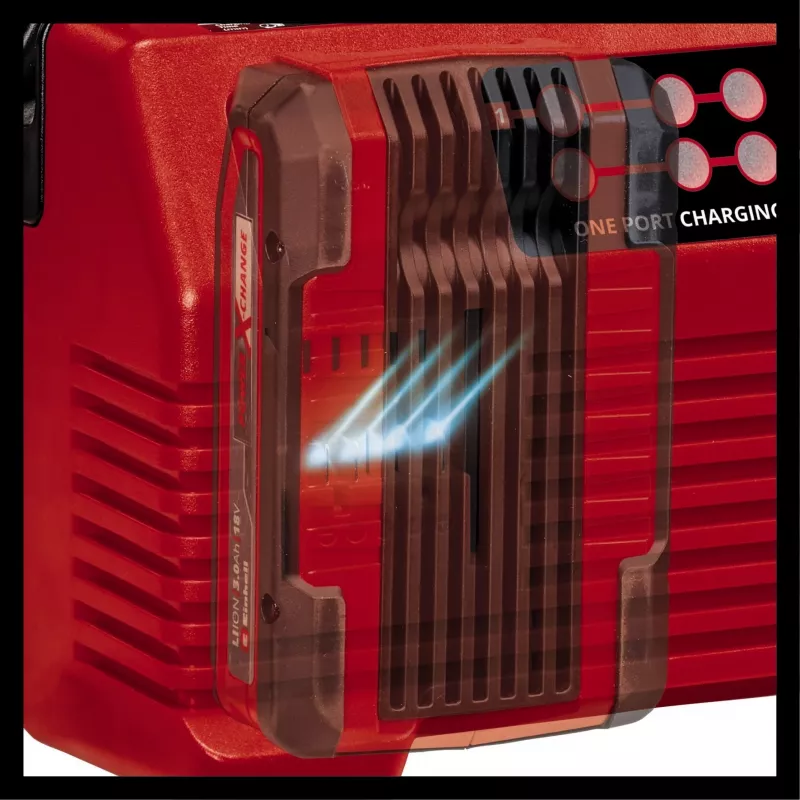 EINHELL Power X-Quattrocharger 4A – universalus Power X-Change įkroviklis 4 akumuliatoriams (LED būsenos indikacija, lygiagretusis įkrovimas, greitasis įkrovimas, įkrovimo valdymas)