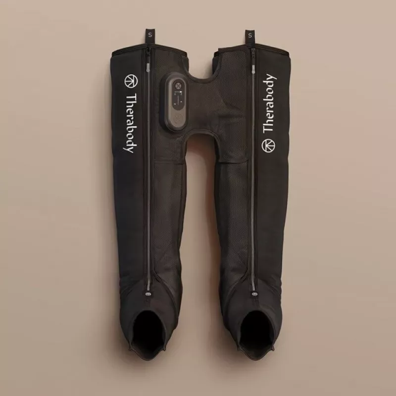 Pneumatiniai atsigavimo batai Therabody RecoveryAir JetBoots Prime S – nuoseklios kompresijos sistema, baterija, 180 min veikimo laikas, juoda, 2,51 kg