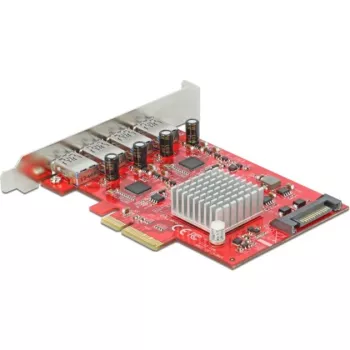 Delock PCI Express x4 kortelė 4 x išoriniai SuperSpeed USB 10 Gbps (USB 3.2 Gen 2) USB Type-A lizdai - USB adapteris - PCIe 3.0 x4 - USB 3.2 Gen 2 x 4 (90481)