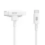 HYPER HyperJuice USB-C / USB-C+Lightning hibridinis kabelis 1.5 m baltas