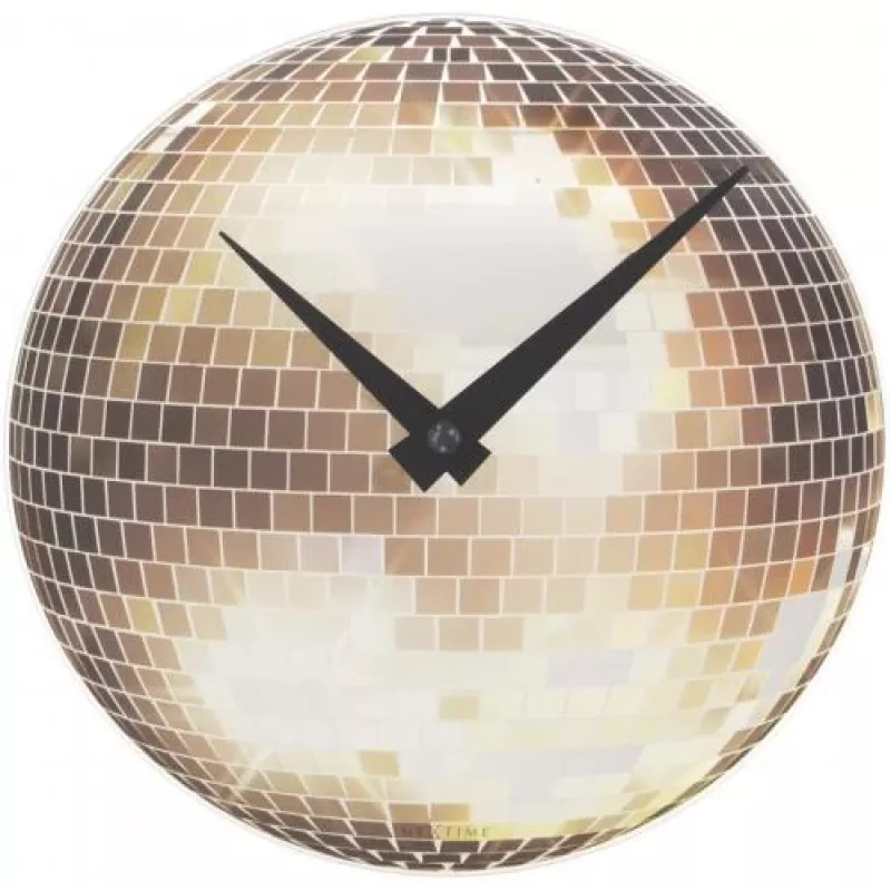 NeXtime klok 5172 Little Disco, Ø20 cm, sieninis, sidabrinis