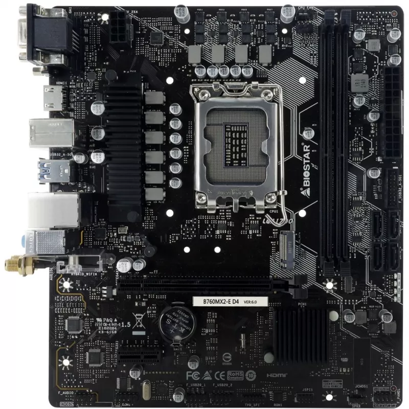 Pagrindinė plokštė BIOSTAR B760MX2-E D4 Micro-ATX
