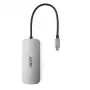 7-in-1 USB-C adapteris Acer — USB 3.2 Gen 1 Type-C, 3x USB-A, HDMI, SD/MicroSD, 100W PD, sidabrinis