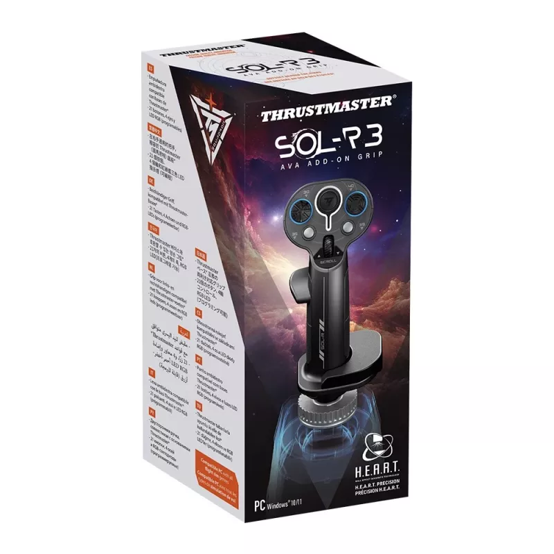 Pridedama rankena Flightstick Thrustmaster Sol-R 3 AVA, juoda, USB Type-C, analoginė/digitalinė, PC, 75×115×200 mm