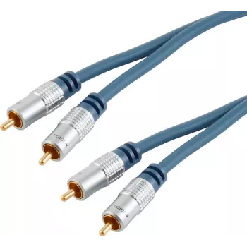 Garso kabelis ShiverPeaks 40102-1MHQ — 2x RCA į 2x RCA, ilgis 1,0 m