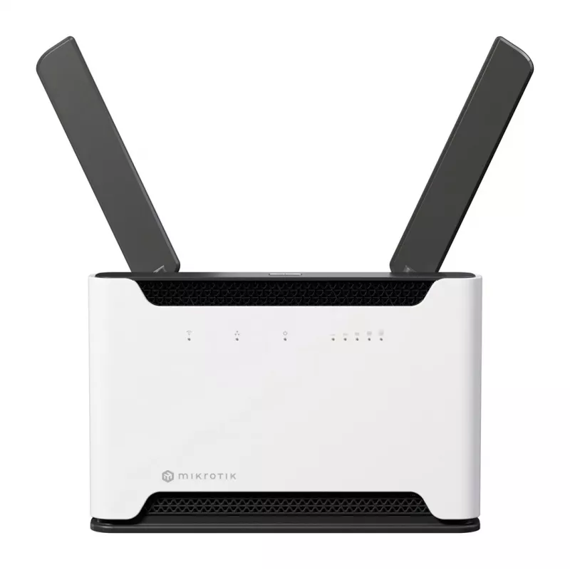 Belaidis maršrutizatorius MikroTik Chateau PRO ax – dviejų juostų 2,4/5 GHz, 3548 Mbit/s, PoE, 5x LAN, 2 išorinės antenos, pilka/balta