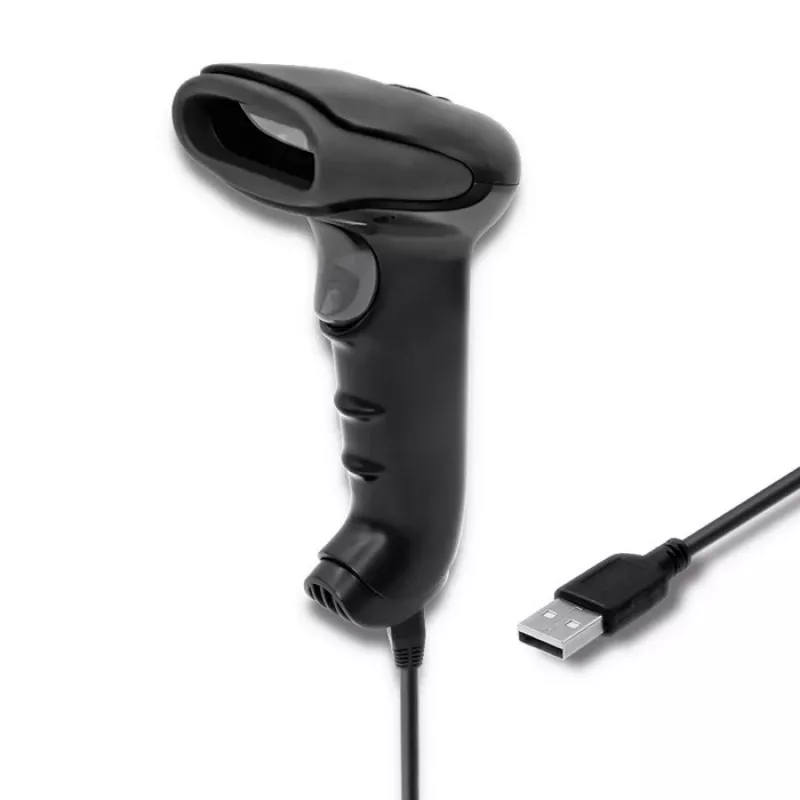 Nešiojamas brūkšninių kodų skaitytuvas QOLTEC 50868 – 1D/2D lazerinis skaitytuvas, USB laidinis ir belaidis, darbinis atstumas 600 mm, juodas