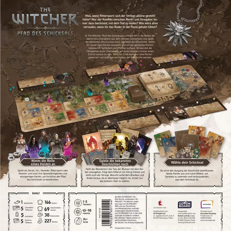 Stalo žaidimas Asmodee The Witcher: Pfad des Schicksals – nuotykių žaidimas, scenarijais pagrįstas pasakojimas