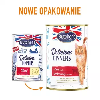 Šlapias ėdalas šunims Butcher's Delicious Dinners 400 g — Jautiena, be grūdų, suaugusiems
