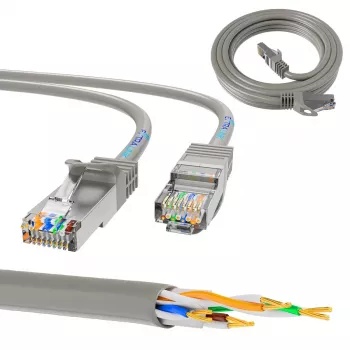 Tinklo jungiamasis kabelis Extralink Cat5e UTP 5 m — RJ-45 į RJ-45, pilkas