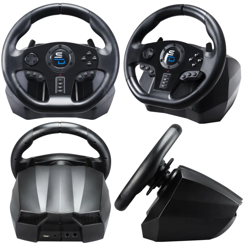 Vairas su pedalais Subsonic GS850-X Juodas 270° sukimosi kampas USB