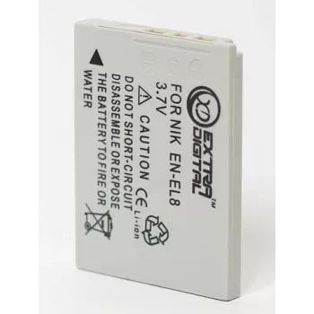 Akumuliatorinė kamera baterija papildoma skaitmeninė EN-EL8 3.7V 1050mAh Nikon