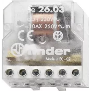 Finder žingsninis jungiklis 1 NO + 1 NC kontaktas 230 VAC 10 A 250 VAC (26.03.8.230.0000)