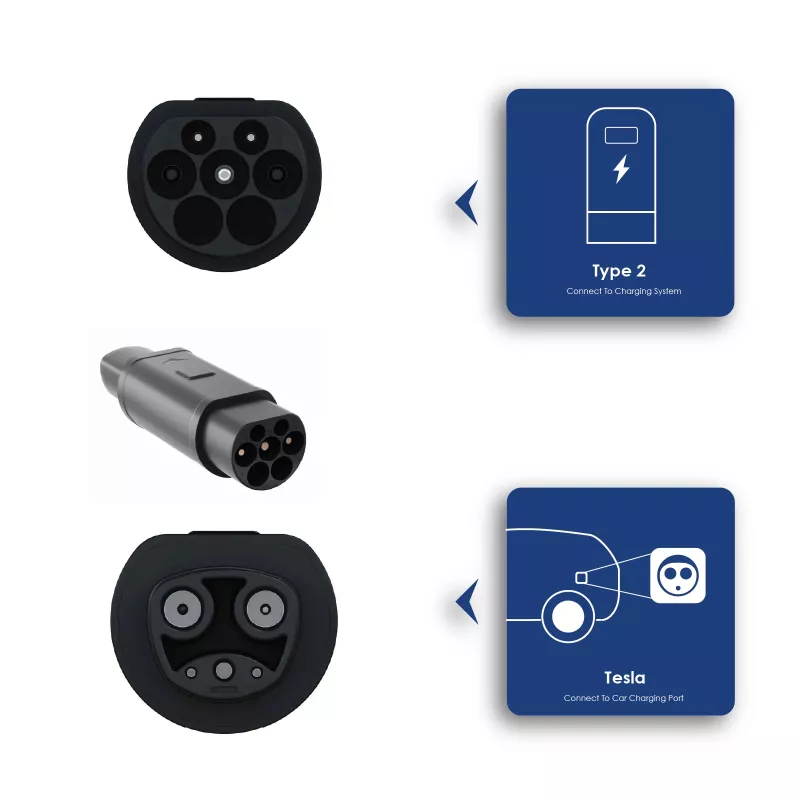 Akyga AK-SC-E23 elektromobilio įkrovimo adapteris Tesla / Type 2, 1 fazė, 32A