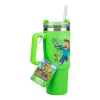 Paladone Minecraft Green 900ml izoliuotas puodelis su šiaudeliu